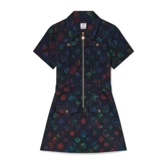 Abito in denim con monogramma