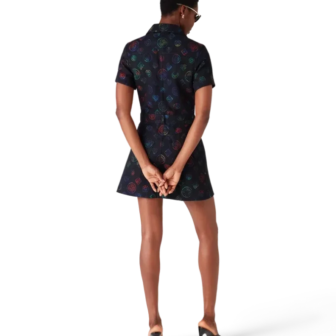 Abito in denim con monogramma