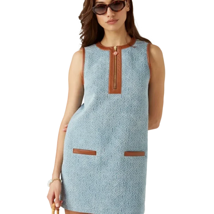 Abito in denim con monogramma Abito in denim con monogramma