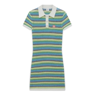 Abito midi a righe con maniche corte in pantaloncini