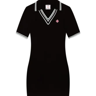 Abito polo in viscosa con scollo a V