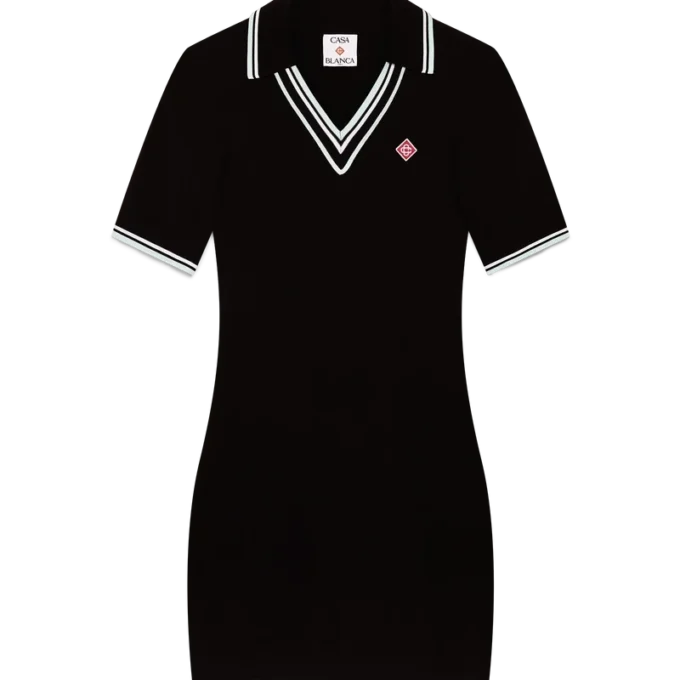 Abito polo in viscosa con scollo a V Abito polo in viscosa con scollo a V