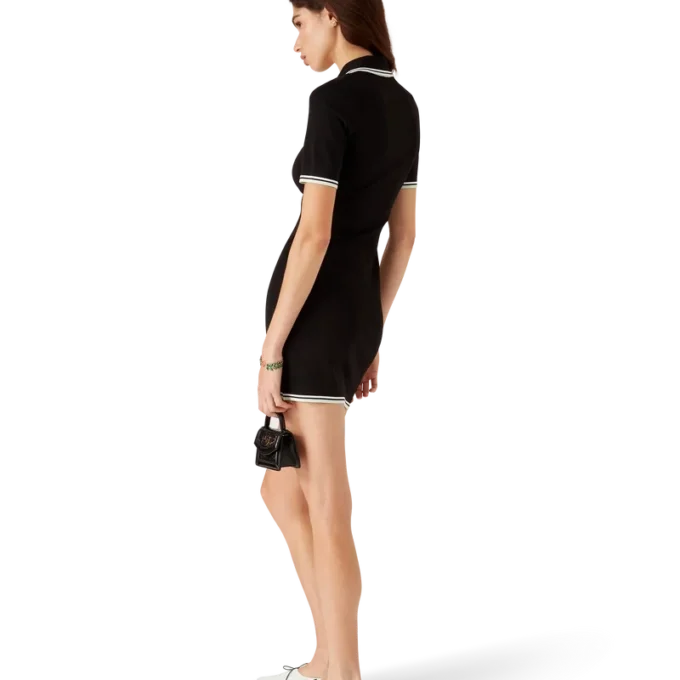 Abito polo in viscosa con scollo a V Abito polo in viscosa con scollo a V