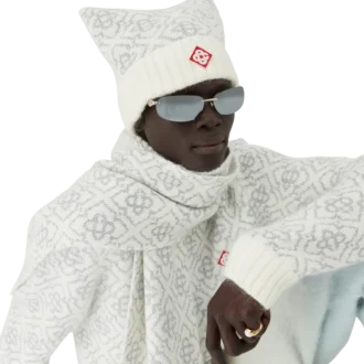 Berretto da sci in mohair con monogramma