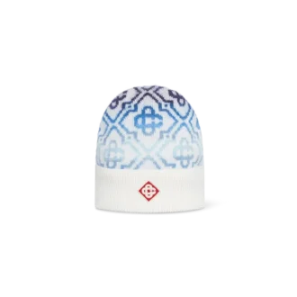 Berretto in lana merino con monogramma Space Dye