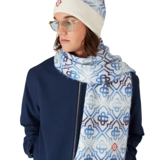 Berretto in lana merino con monogramma Space Dye