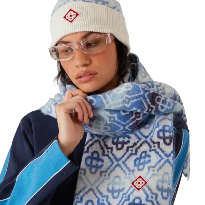 Berretto in lana merino con monogramma Space Dye Berretto in lana merino con monogramma Space Dye