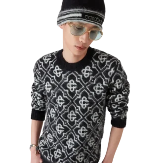 Berretto in mohair a righe