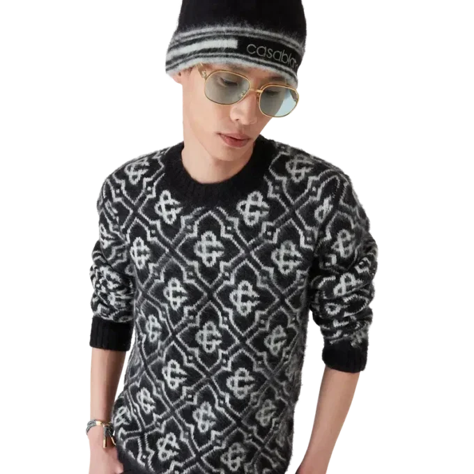 Berretto in mohair a righe