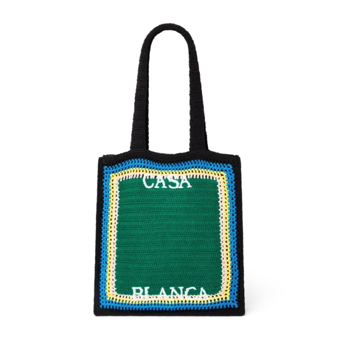 Borsa all’uncinetto a righe