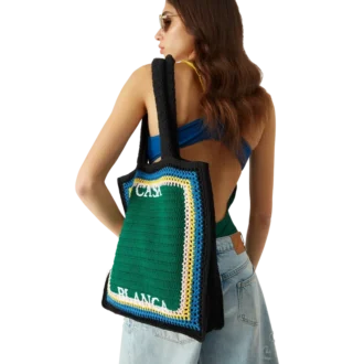 Borsa all’uncinetto a righe