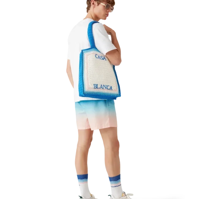 Borsa all’uncinetto a righe