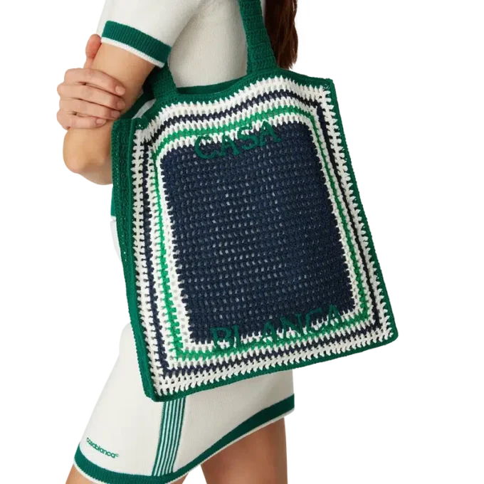 Borsa all’uncinetto a righe