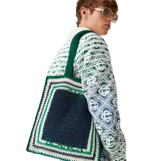 Borsa all’uncinetto a righe