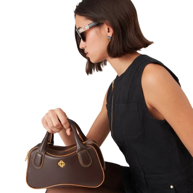 Borsa Micro Bowling Marrone