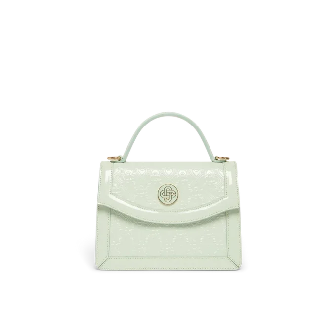 Borsa Mini Jeanne con monogramma Mint in rilievo