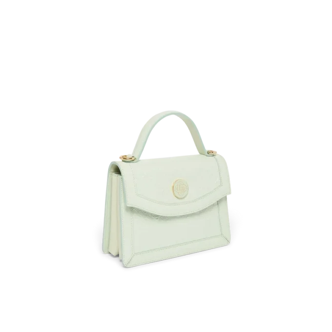 Borsa Mini Jeanne con monogramma Mint in rilievo
