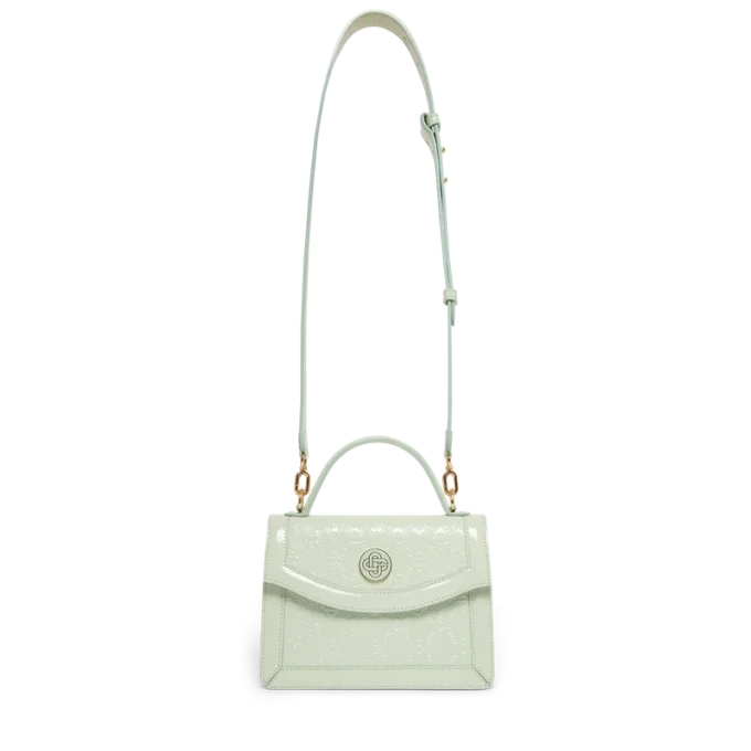 Borsa Mini Jeanne con monogramma Mint in rilievo