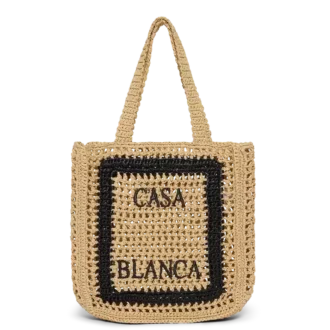 Borsa tote in rafia naturale