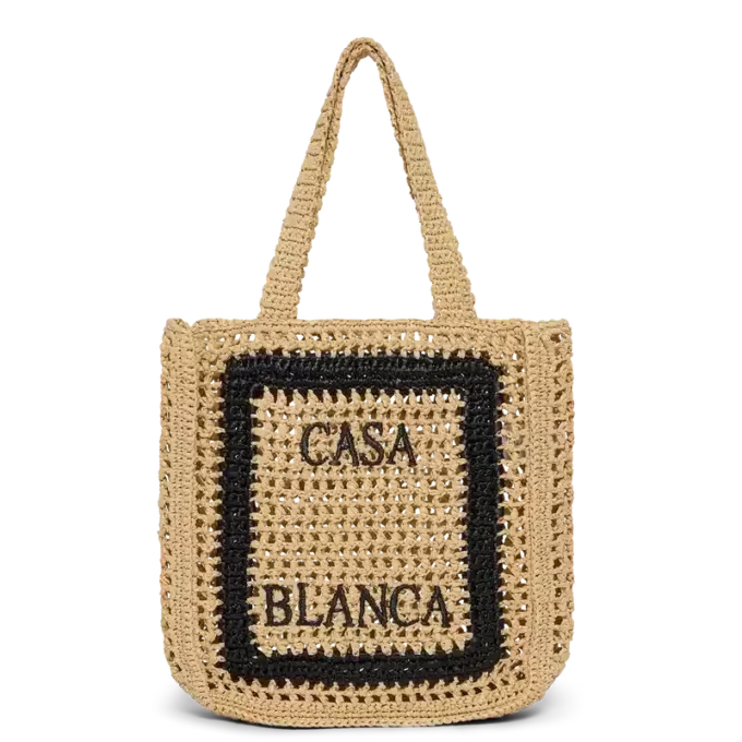 Borsa tote in rafia naturale