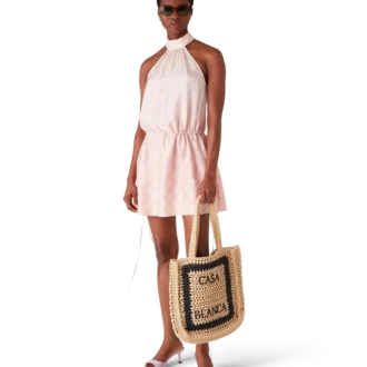 Borsa tote in rafia naturale