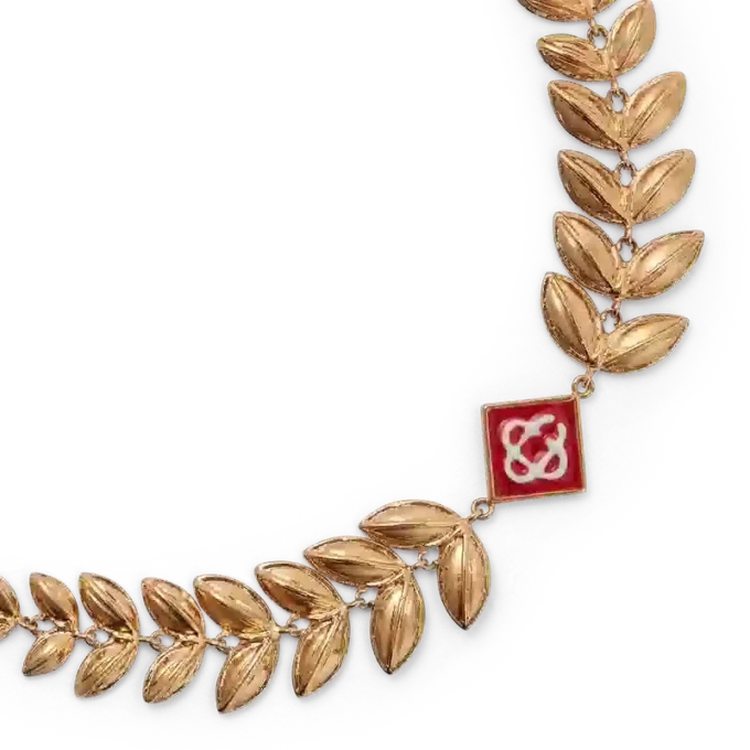 Bracciale con foglia d’alloro in oro