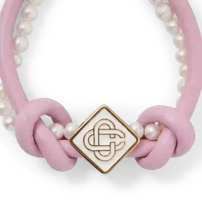 Bracciale con perle annodate rosa Bracciale con perle annodate rosa