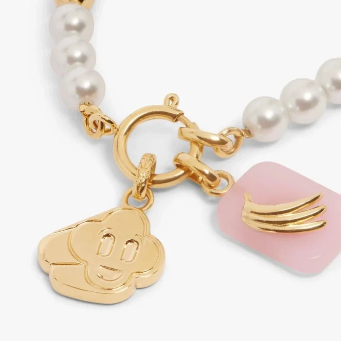 Bracciale Icon Pearl bianco e oro