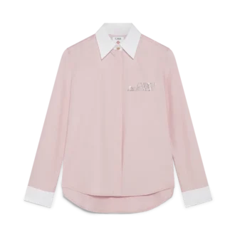 Camicia a maniche corte con cristalli