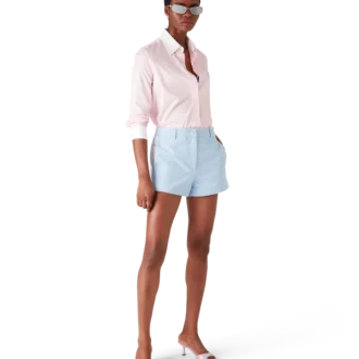 Camicia a maniche corte con cristalli