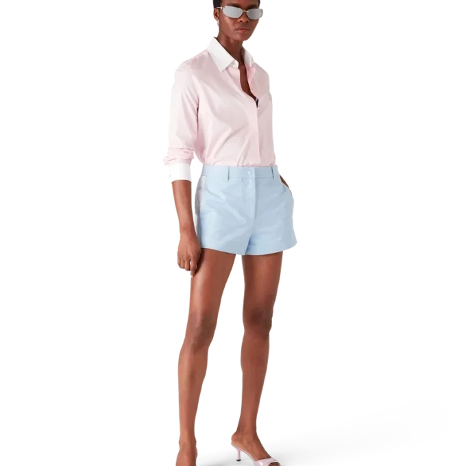 Camicia a maniche corte con cristalli Camicia a maniche corte con cristalli