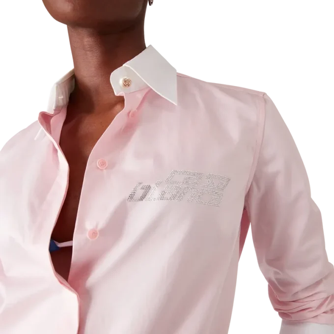 Camicia a maniche corte con cristalli Camicia a maniche corte con cristalli