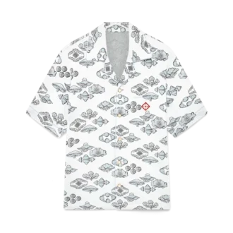 Camicia a maniche corte con motivo jacquard in pantaloncini