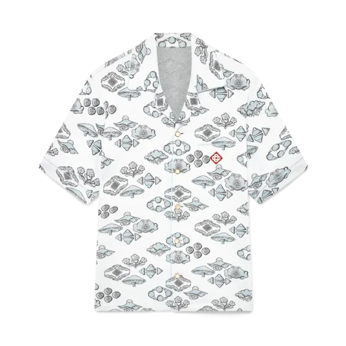 Camicia a maniche corte con motivo jacquard in pantaloncini