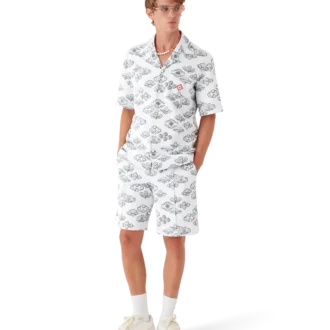 Camicia a maniche corte con motivo jacquard in pantaloncini