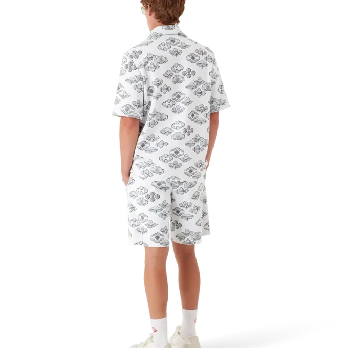 Camicia a maniche corte con motivo jacquard in pantaloncini