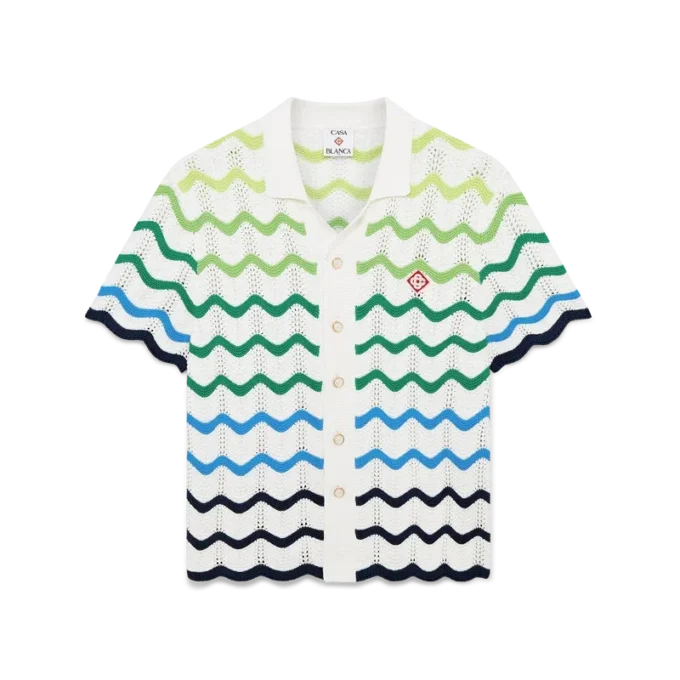 Camicia a maniche corte in maglia Wave