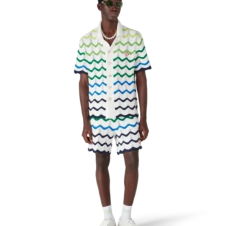 Camicia a maniche corte in maglia Wave