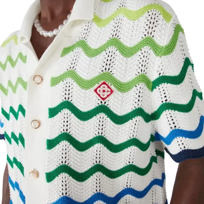 Camicia a maniche corte in maglia Wave