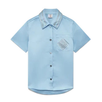 Camicia a maniche corte in raso