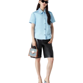 Camicia a maniche corte in raso