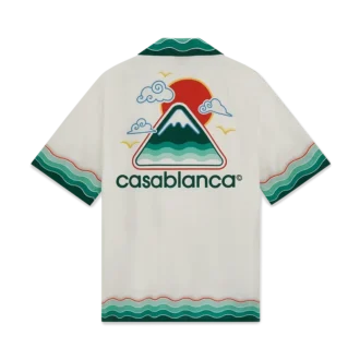 Camicia a maniche corte in seta Montagne Ondulee in pantaloncini