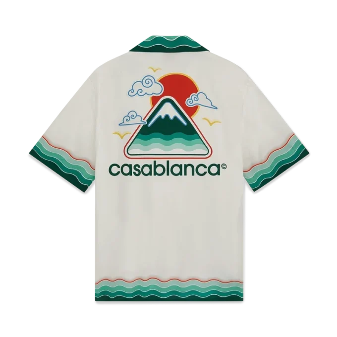 Camicia a maniche corte in seta Montagne Ondulee in pantaloncini