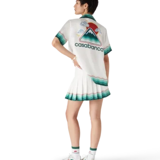 Camicia a maniche corte in seta Montagne Ondulee in pantaloncini