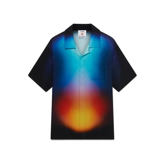 Camicia a maniche corte in seta sfumata con pantaloncini