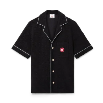 Camicia a maniche corte in spugna jacquard Monogram in pantaloncini