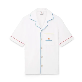 Camicia a maniche corte in spugna jacquard Monogram in pantaloncini