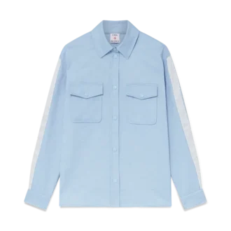 Camicia a maniche lunghe con monogramma blu