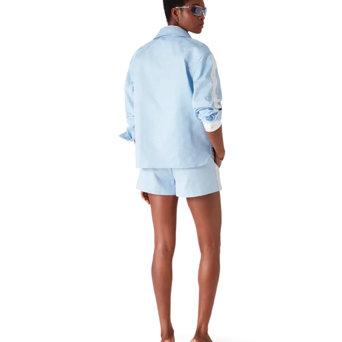 Camicia a maniche lunghe con monogramma blu