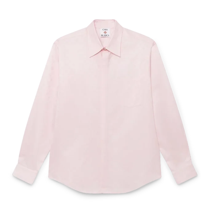 Camicia a maniche lunghe in cotone con monogramma